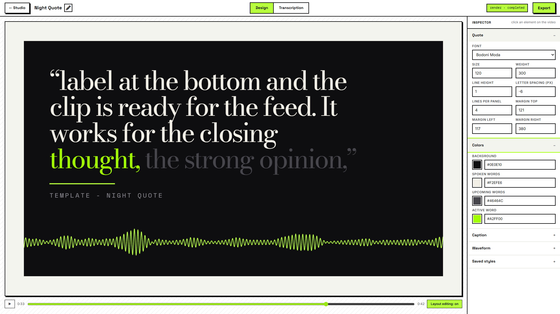 Hypnotype studio editor